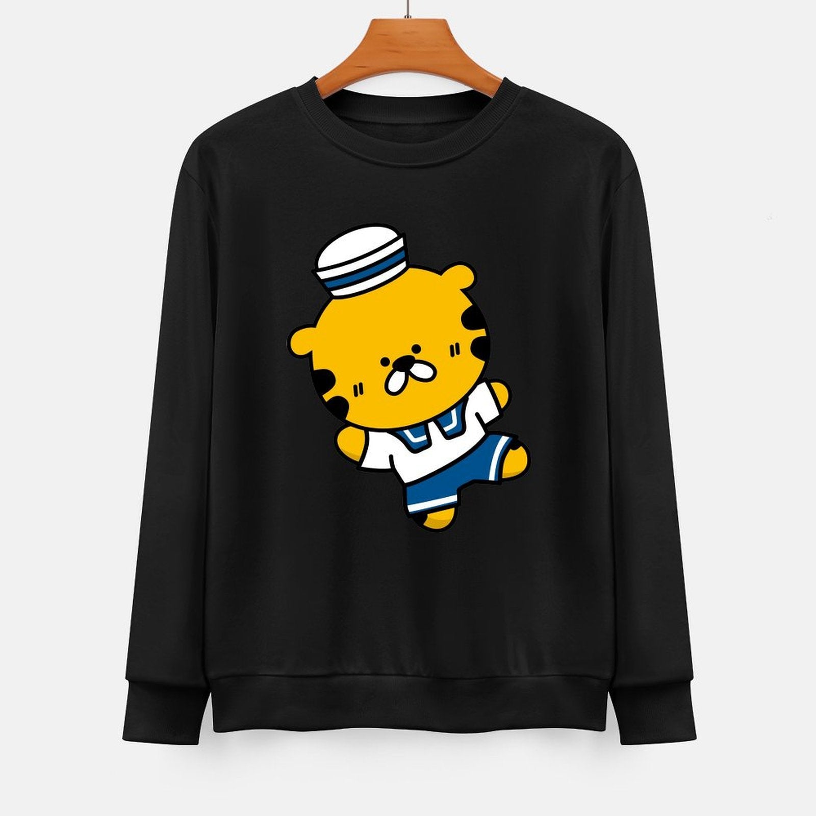 Front Patterned Long Sleeve TopSmooth Smooth Feel